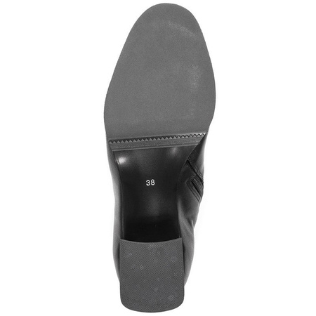 Maciejka Botki damskie skórzane ocieplane czarny