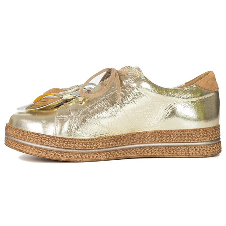 Maciejka Gold Flat Shoes 04550-25/00-5