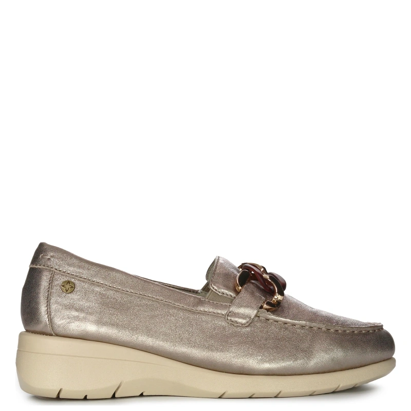 Maciejka Gold Leather Flat Shoes P6507-25/00-1