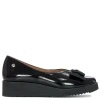 Maciejka leather patent platform loafers with bow black 05062-01/00-5