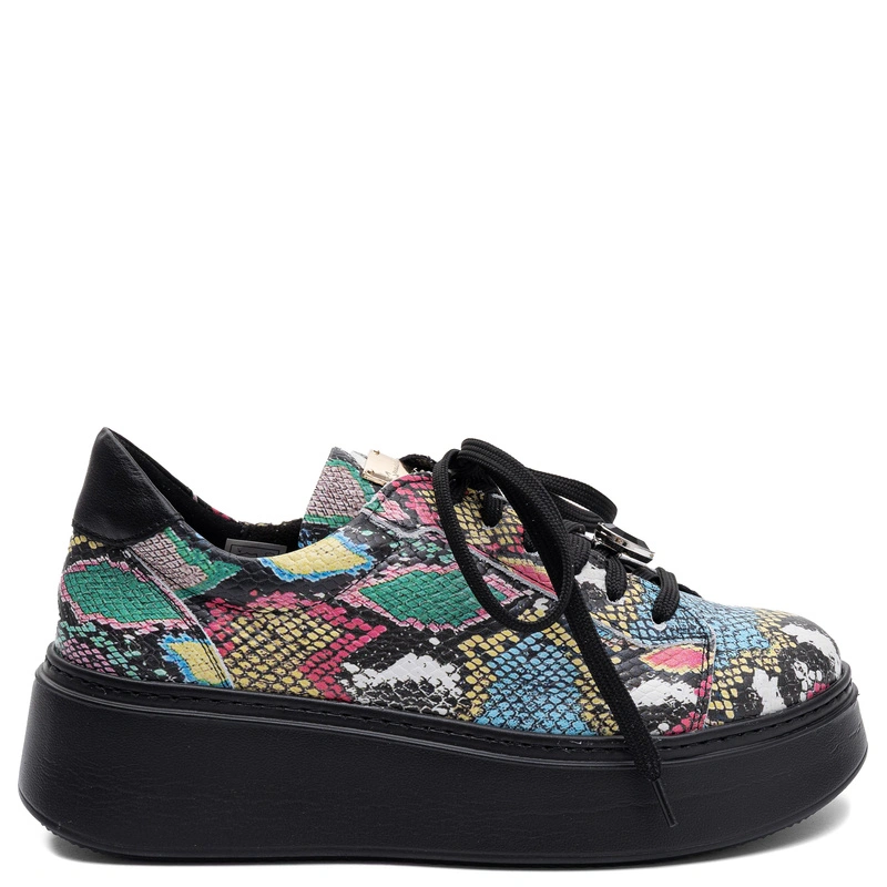 Maciejka Women's Leather Platform Sneakers Multicolor Snakeskin Pattern 6191W-09/00-8