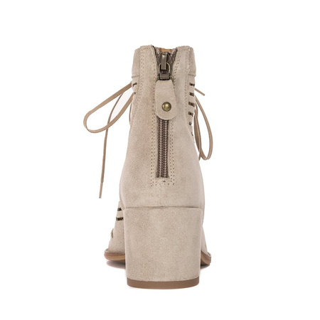 Maciejka Cutout Lace-Up Ankle Boots Peep-Toe Beige 04040-04/00-5