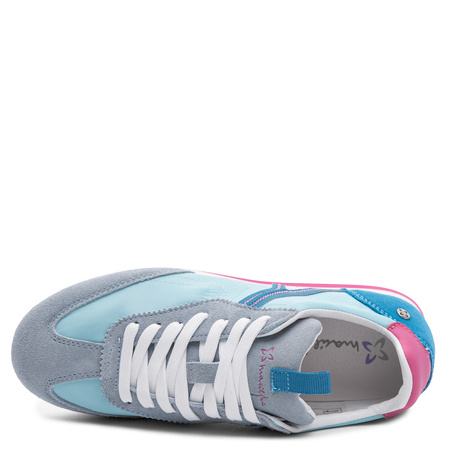 Maciejka Sneakersy Skórzane Wielokolorowe Patchworkowe Niebieskie M7355-06/00-7
