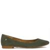 Maciejka Leather Ballet Flats Almond Toe Olive 04100-45/00-8
