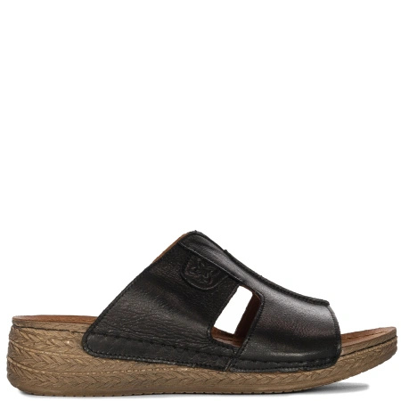 Maciejka Black Women's Leather Slides