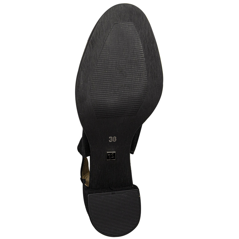 Maciejka Leather Cut-Out Block-Heel Black 06456-01/00-5