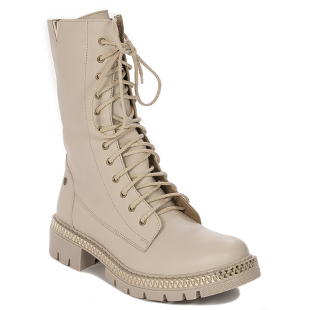 Maciejka Women's Boots Beige Leather 