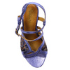 Maciejka Women's Stiletto Leather Sandals Dark Blue with Flowers