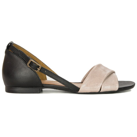 Maciejka Metallic Rose Black Sandals