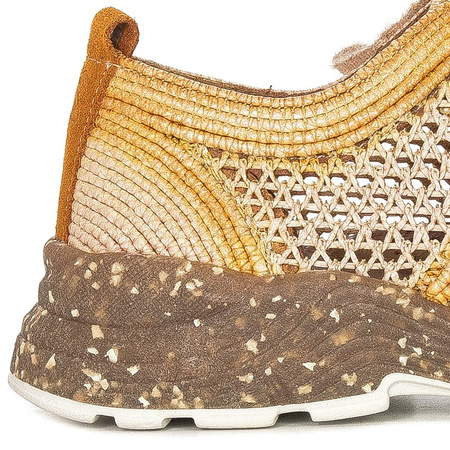 Maciejka Półbuty Słomkowe Na Żółto