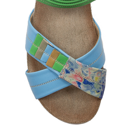 Maciejka Leather Blue Women's Sandals