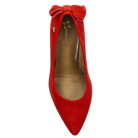 Maciejka Pumps Velour Gold-Faceted Block Heel Red 5334S-08/00-1