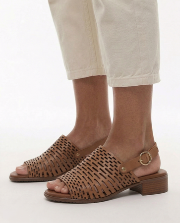 Maciejka Leather Sandals Openwork Artistic Beige E7392-04/00-1
