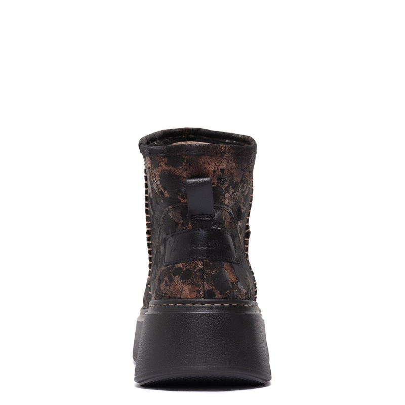 Maciejka Natural Leather Boots on Platform Gold-Black 06257-25/00-4