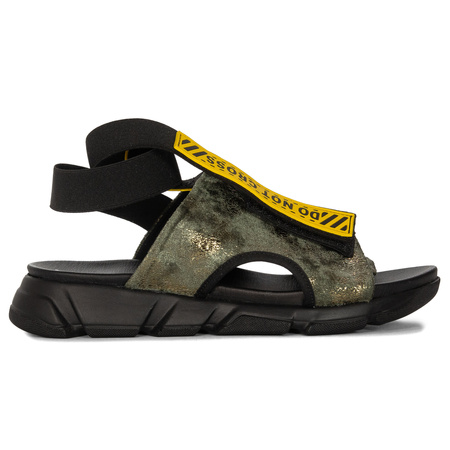 Maciejka Sandały Damskie Skórzane Zielone