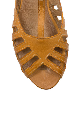Maciejka Women's flat sandals leather Orange