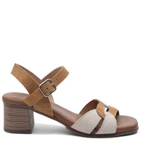 Maciejka Leather Block Heel Strappy Sandals Multicolored E7400-04/00-1