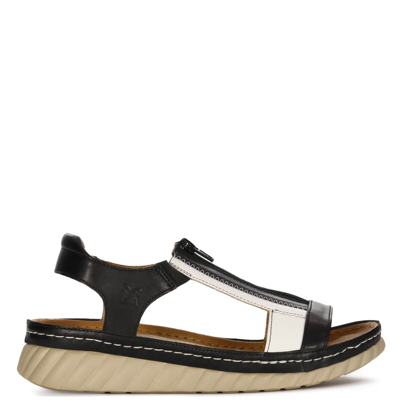Maciejka Women's Leather Black and White Sandals