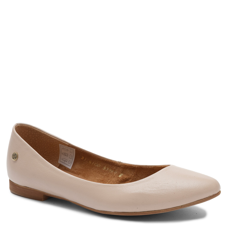 Maciejka Leather Classic Elegant Pointed Toe Ballet Flats Beige 4100W-08/00-8