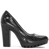Maciejka Classic Leather Pumps on Block Heel and Platform Black 02629-43-00-1