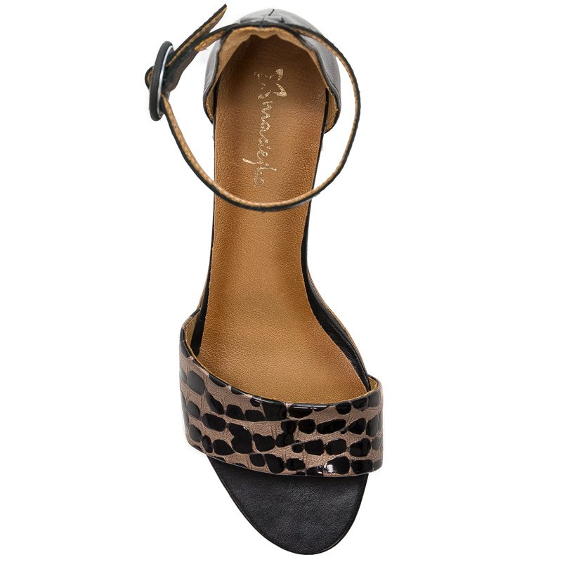 Maciejka Black + Gold Sandals 04141-46/00-5