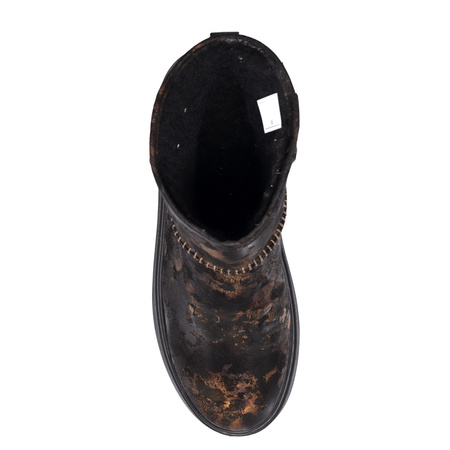 Maciejka Natural Leather Boots on Platform Gold-Black 06257-25/00-4