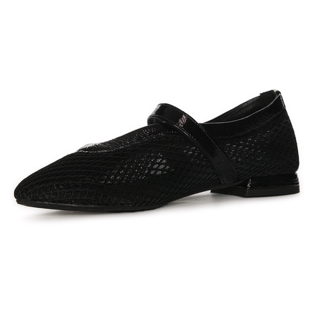 Maciejka Leather Mary Jane Ballerinas Almond Toe Black 06939-01/00-0