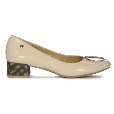 Maciejka 05960-04/00-1 Women's Beige Pattent Leather Pumps