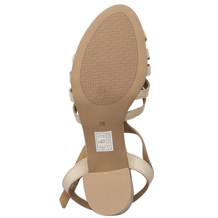  Maciejka Women's High Heel Leather Sandals Beige
