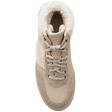 Maciejka Beige Leather warmed platform Lace-UP Boots