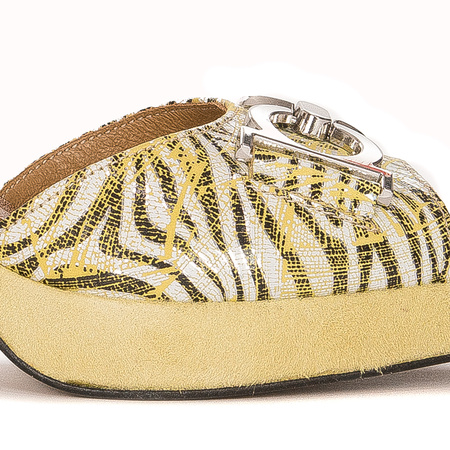 Maciejka Women's sandals in natural velor leather yellow