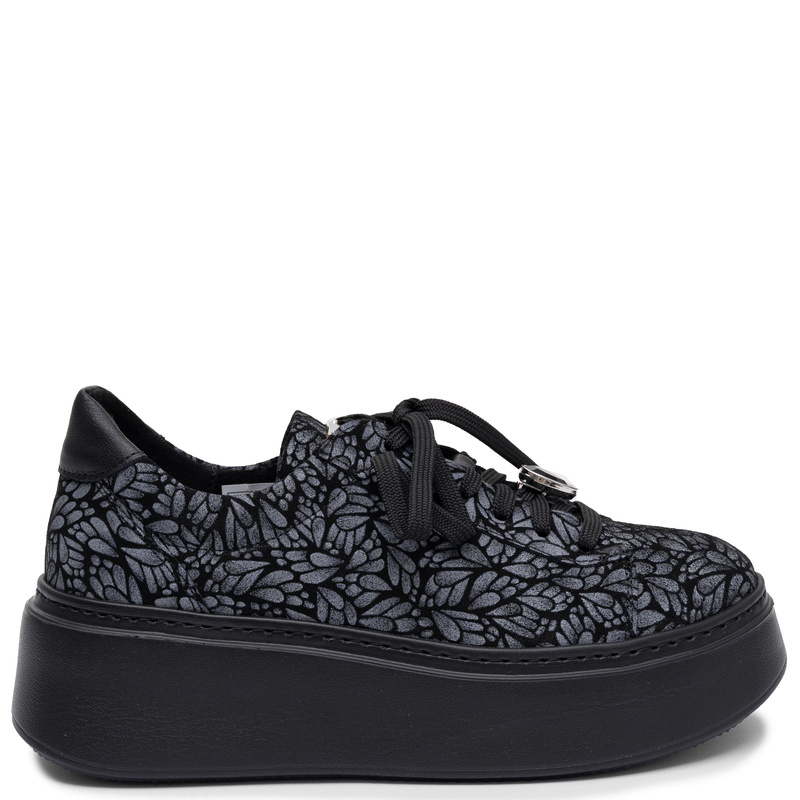 Maciejka Women's Genuine Leather Platform Sneakers Black And Blue 6191W-18/00-8