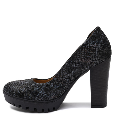 Maciejka Leather Platform Pumps Black 2629W-07/00-1