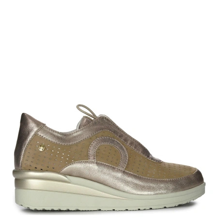 Maciejka Gold Leather Flat Shoes P6508-25/00-1