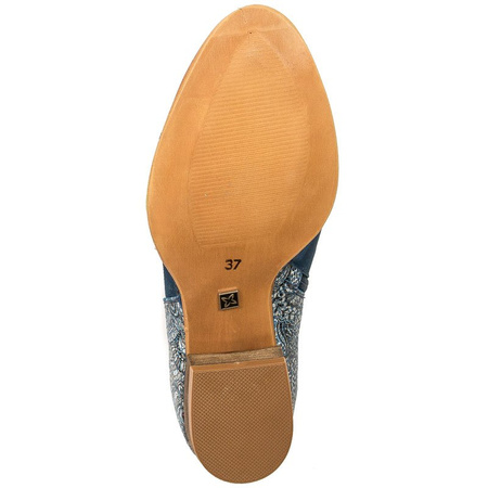 Maciejka Ankle Boots Asymmetric Low Heel Navy 04091-47/00-5