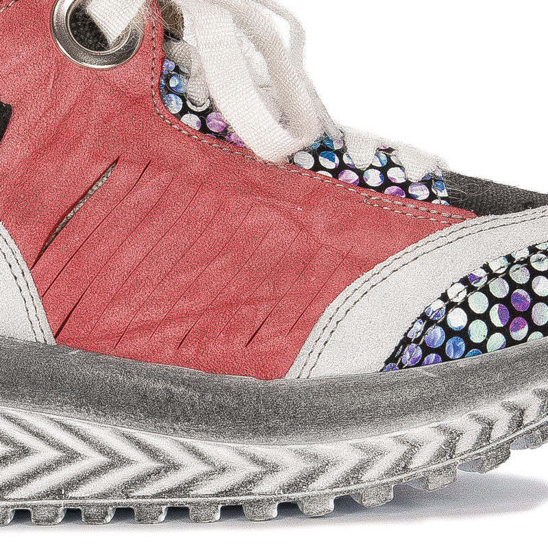 Maciejka Women's leather shoes Coral-Black