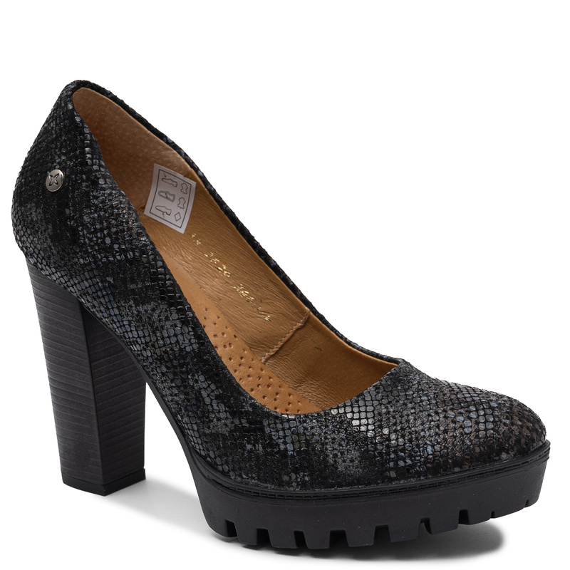 Maciejka Leather Platform Pumps Black 2629W-07/00-1