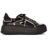 Woman's Sneakers Black and Gold Leather 06197-01/00-8