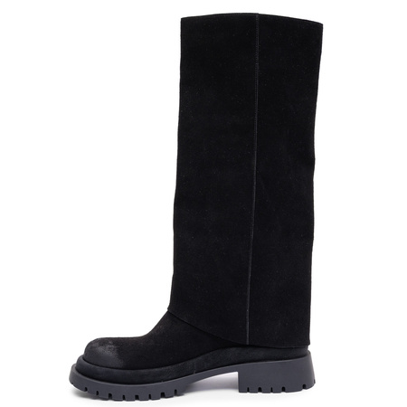 Maciejka Classic Leather Women’s Black Tall Boots 3.5 cm K7723-01/00-7