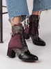 Maciejka burgundy Lace-up Boots