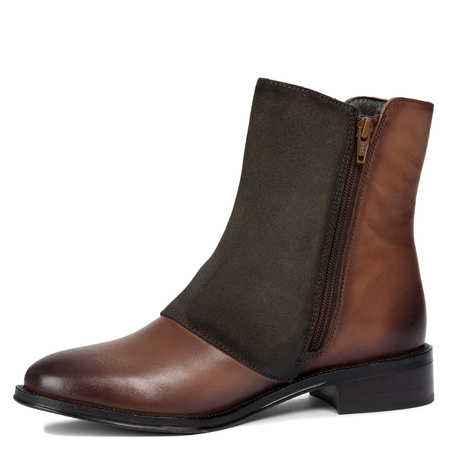 Maciejka Women’s Suede-Leather Ankle Boots with Asymmetric Flap Brown H7172-29/00-7