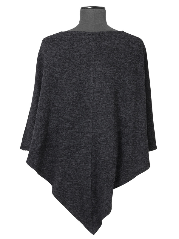 Knitted poncho Ada Graphite