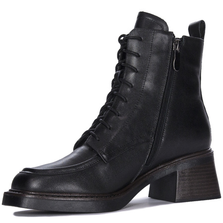 Maciejka Original Leather Block Heel Ankle Boots Black N3112-01/00-8