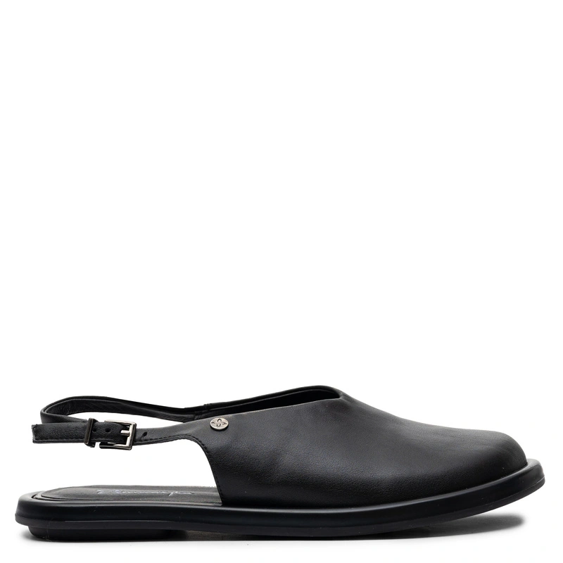 Maciejka Leather Flats Slingback Closed Heel Strap Black K7513-01/00-1