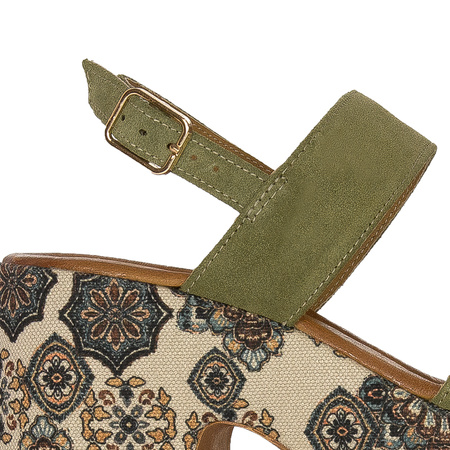 Maciejka Olive + Flowers Sandals 06089-24-00-1
