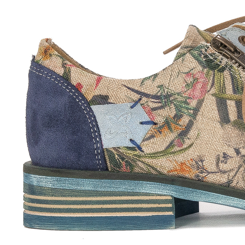 Maciejka Women's Light Blue+Flowers Shoes