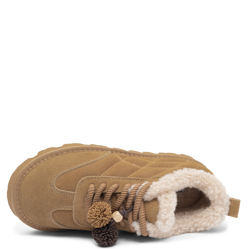 Maciejka Beige Leather Platform Snow Boots D7867-04/00-4