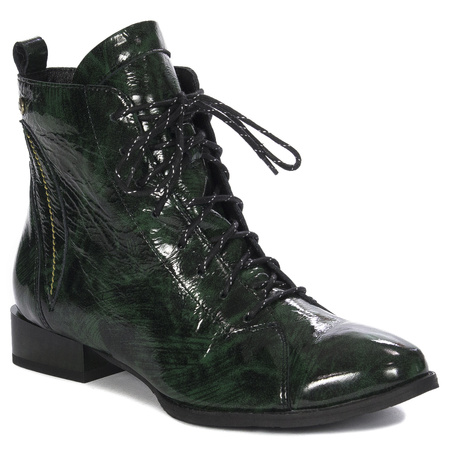 Maciejka Green Leather Women's Boots