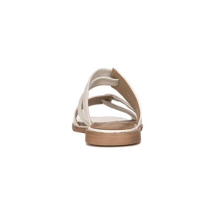 Maciejka Beige Women's Leather Slides