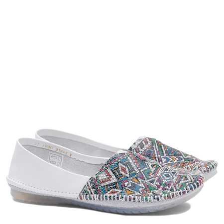 Maciejka Leather Slip-On Shoes Colorful White 1930W-68/00-0